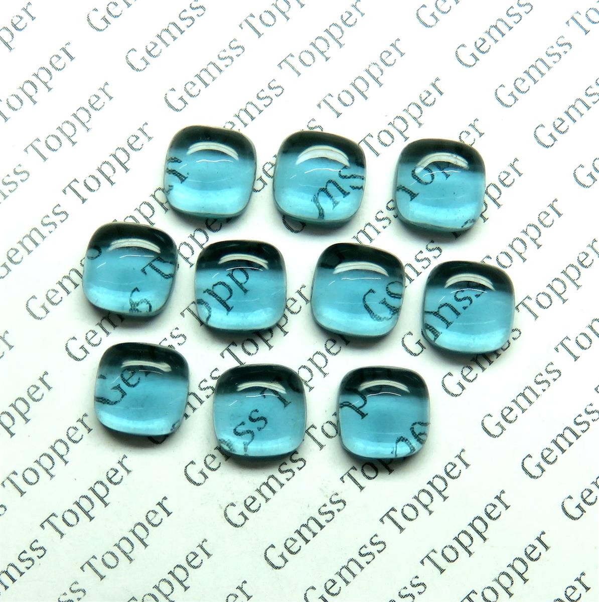 London Blue Topaz 8x8 mm Cushion Cabochon